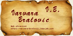 Varvara Bralović vizit kartica